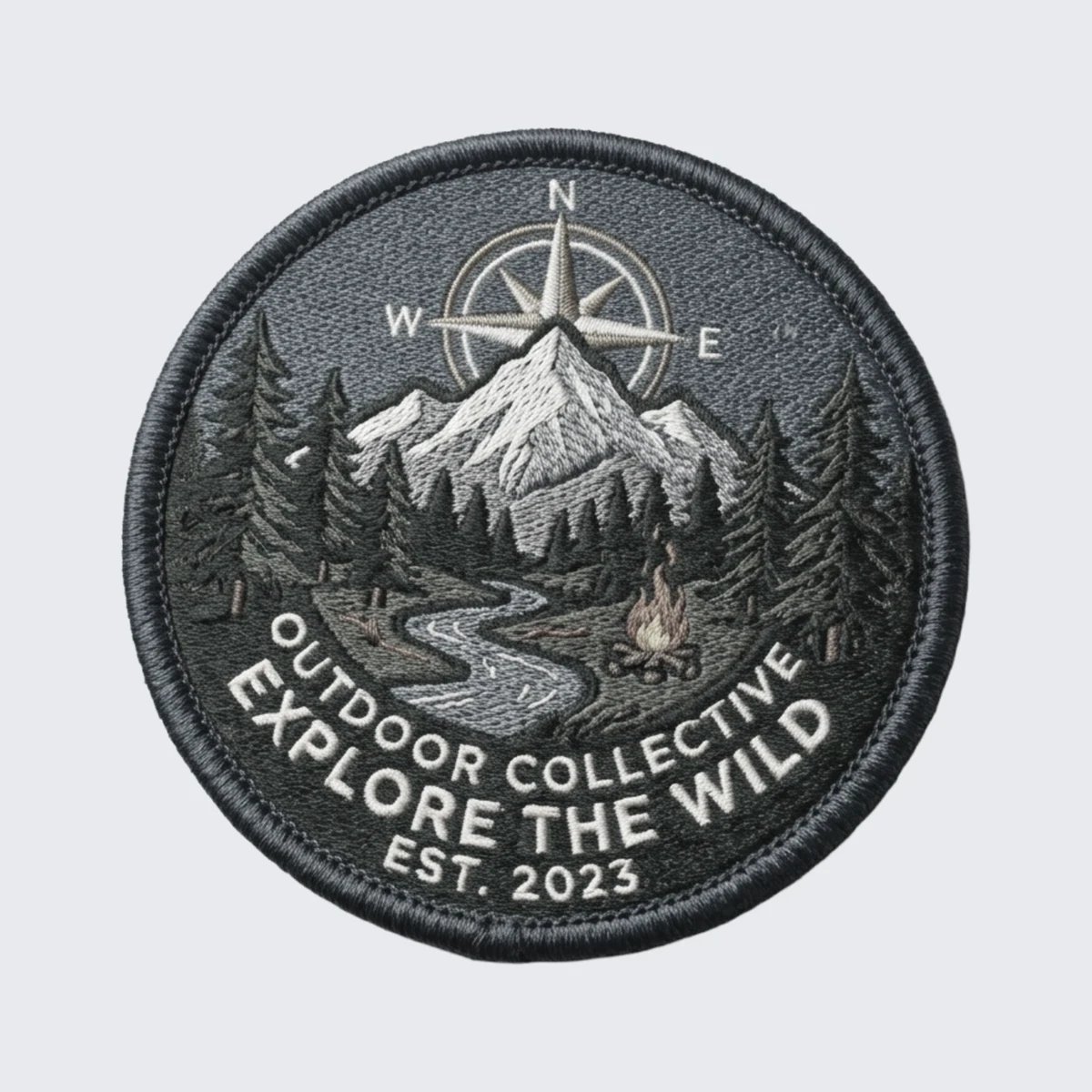 Logo artwork before custom embroidered patch production