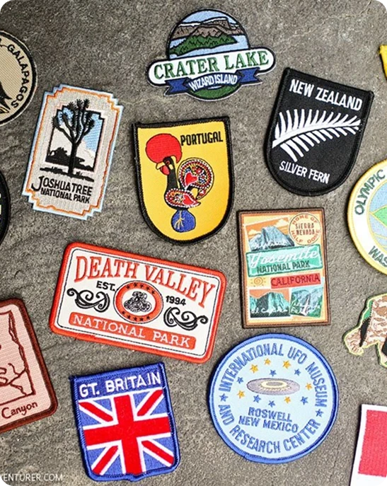 Collection of custom embroidered patches shipped across the USA