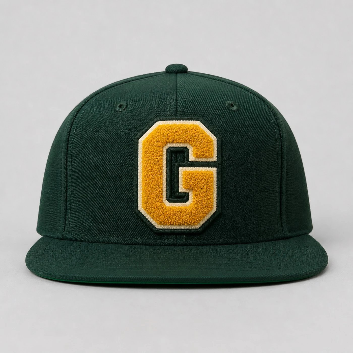Custom snapback with chenille letter