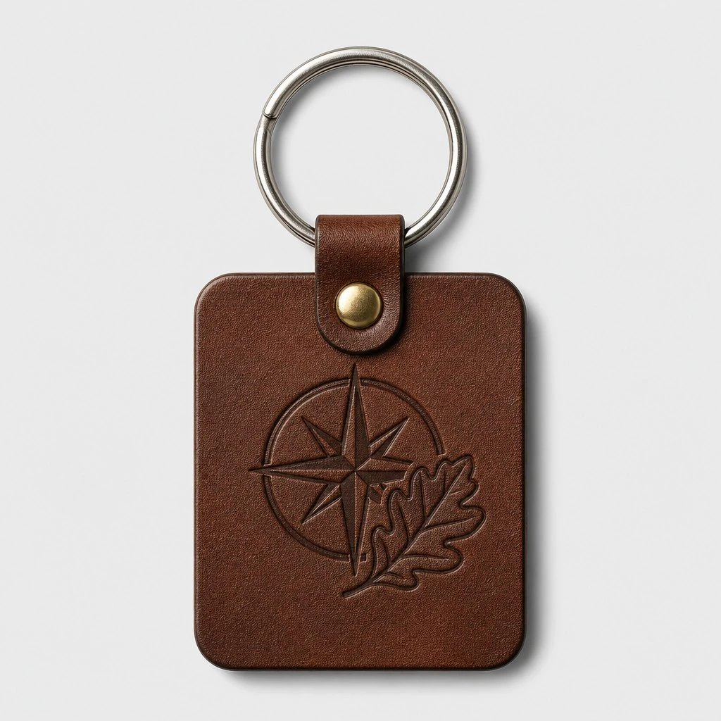 Custom leather key fob